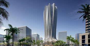 Duurzame woontoren als woestijnhyacint door Zaha Hadid Architects