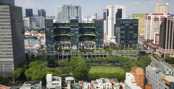 Groen hotel  WOHA in Singapore: stadspark langs de gevels