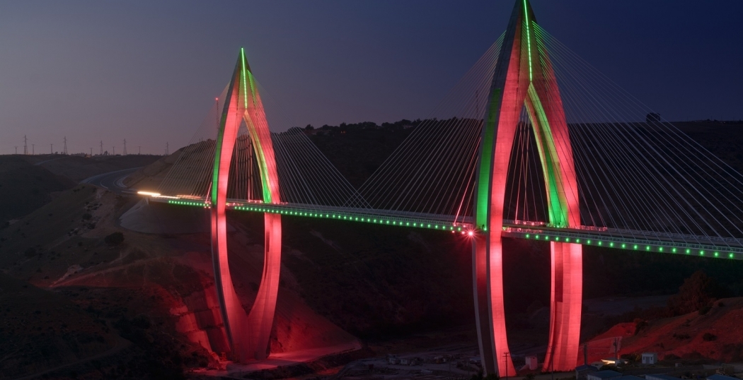 Langste tuibrug in Afrika verlicht met LED
