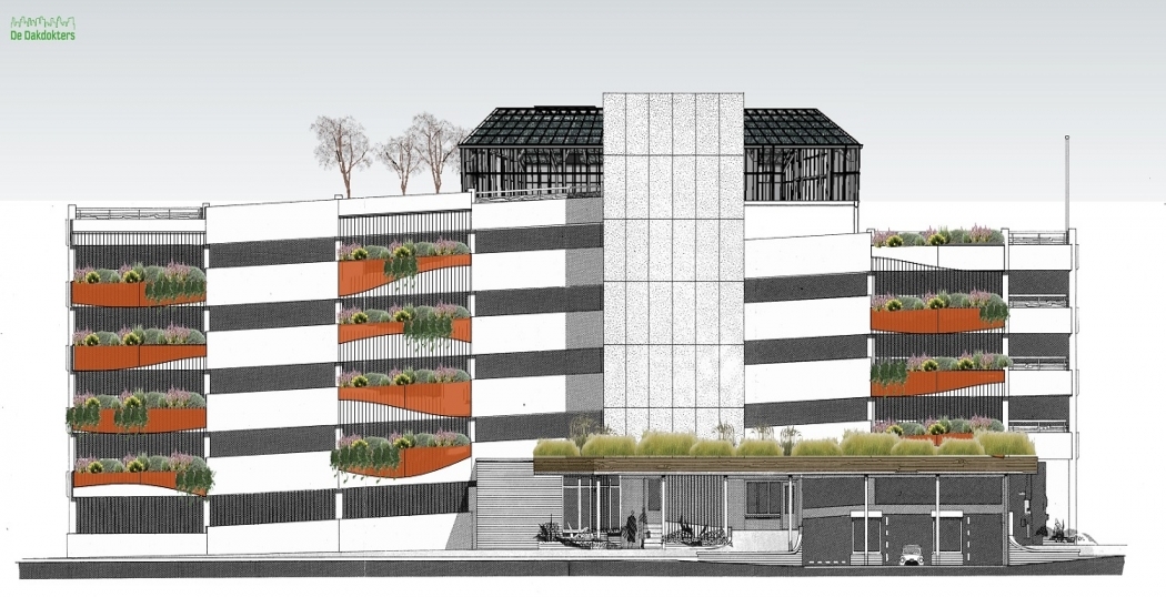 Parkeergarage De Kamp krijgt groene gevel