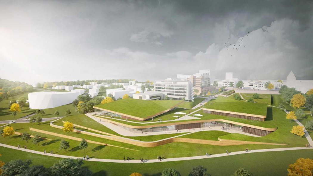 MoederscheimMoonen en Wehrung ontwerpen landschappelijk sportgebouw in Kerkrade