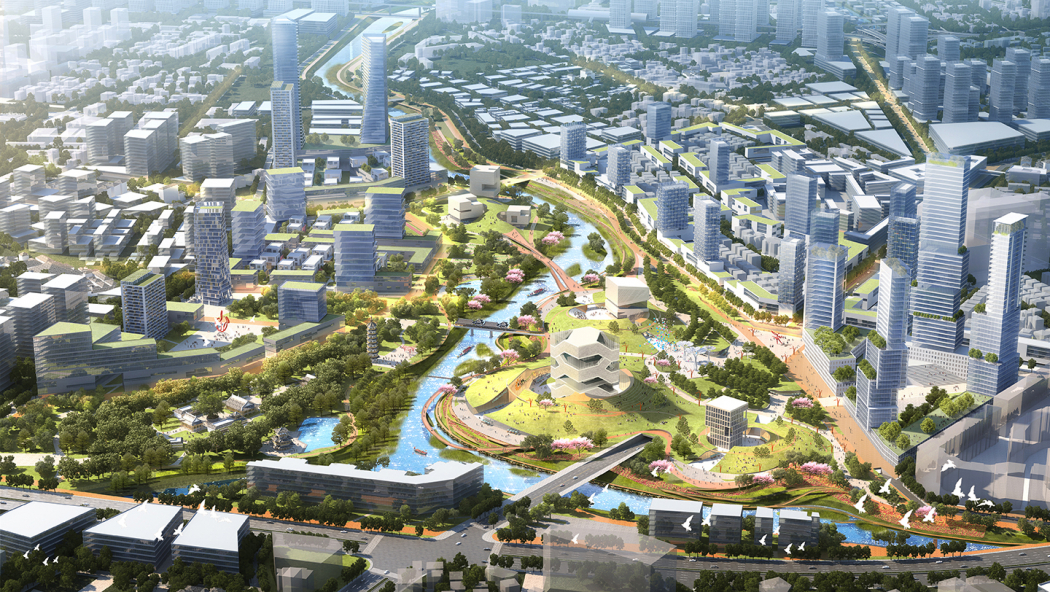 KCAP en CAUPD ontwerpen Longgang Riverfront