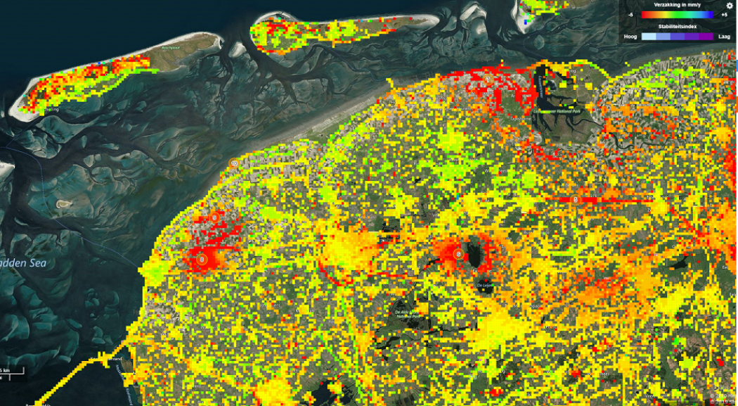 Bodemdalingskaart toont (in)stabiliteit van Nederland