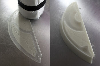 Een model van het ontwerp op schaal tijdens het 3D-print proces. Credits: CloudsAO / SEArch