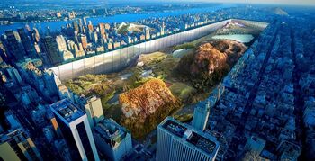 Radicaal ontwerp omringt uitgegraven Central Park met glazen muur