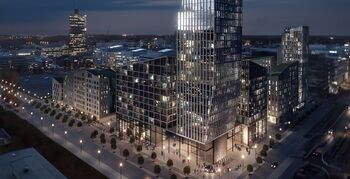 Winnend ontwerp wijkontwikkeling met Stockholms hoogste toren