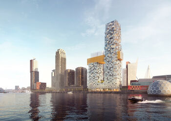 Deze twee woontorens geven Wilhelminapier jazzy uitstraling