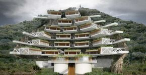 Philipe Samyn: hotel in steengroeve in Zhoushan