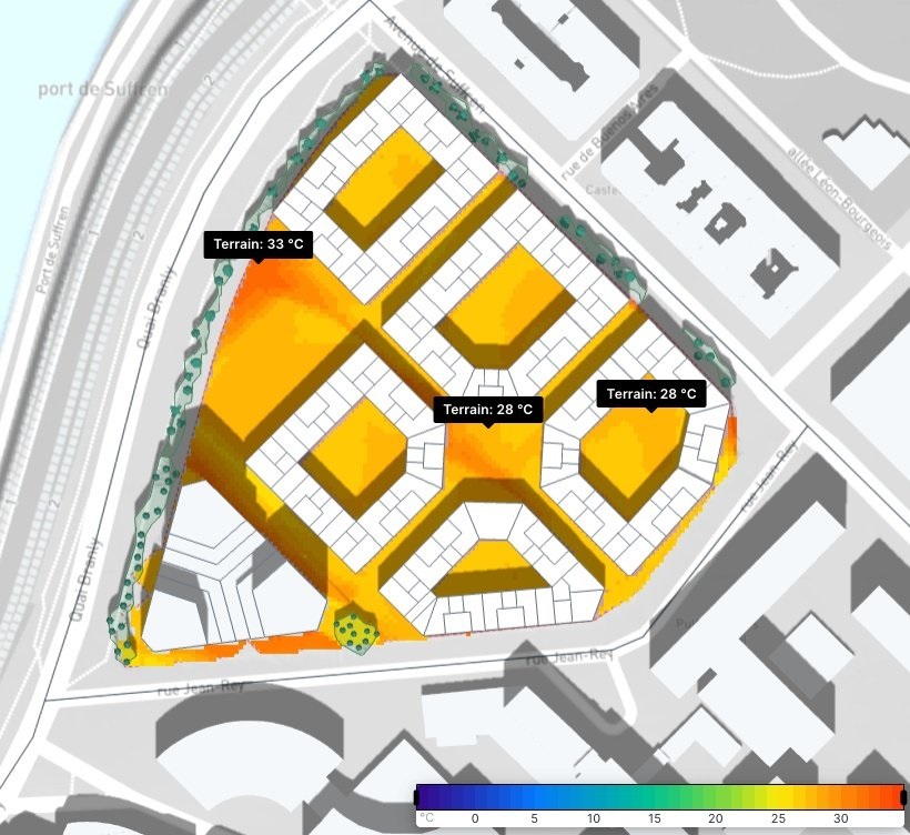Impressie van de microclimate analysis tool
